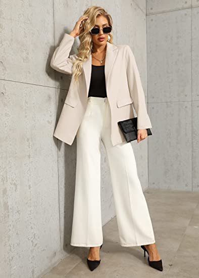 Womens Work Casual Oversized Blazers Long Sleeve Open Front Office Business Jackets