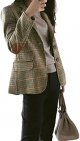Womens Vintage Lapel Single Breasted Boyfriend Blazer Suits Plaid Jacket